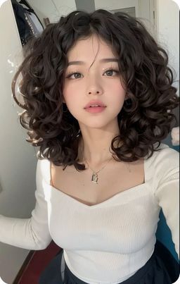 Hush Haircut Curly, Black Mom Hairstyles, Curly Hair Reference, Curly Asian Hair, Art Curly Hair, 일본 패션, Anime Woman, Anime Hair, Hair Reference