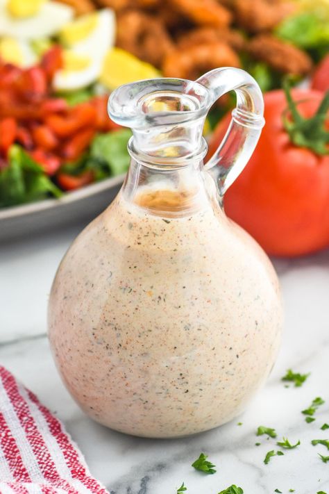 Cajun Ranch Dressing - Simple Joy Cajun Ranch Dressing, Cajun Ranch, Ranch Salad Dressing Recipes, Cucumber Salad Dressing, Creamy Garlic Dressing, Garlic Dressing, Ranch Salad, Ranch Dressing Recipe, Easy Salad Dressing