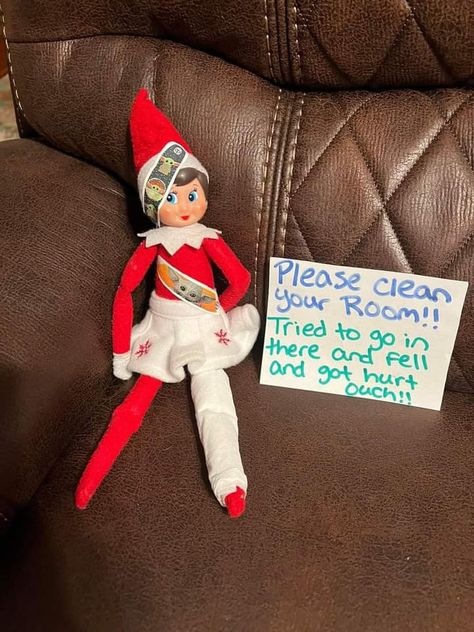 Elf Ideas Easy, Clean Your Room, Elf On A Shelf, Elf Activities, Elf Ideas, Shelf Ideas, A Shelf, On The Shelf, Christmas Elf