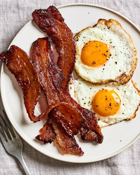 The best bacon you’ll ever eat is sweet, smoky, and spicy. Eggs And Bacon, Bacon In The Oven, Bacon And Eggs, Bacon Eggs, Cooking Bacon, Best Bacon, Candied Bacon, Bacon Recipes, Food Obsession