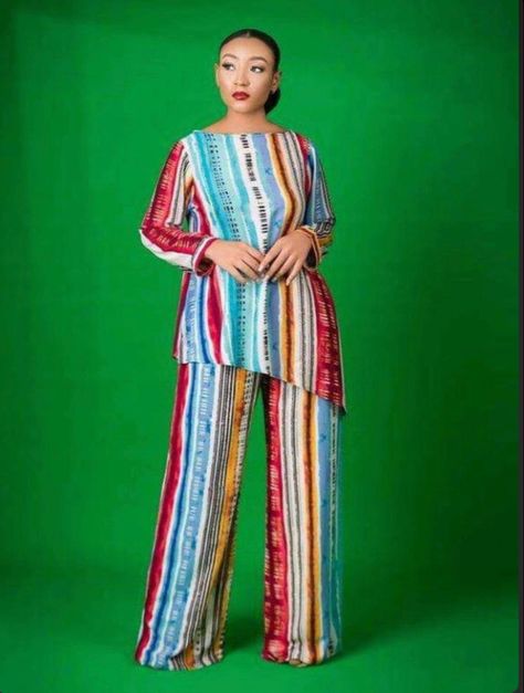 Adire Silk And Chiffon Styles, 2piece Outfits Pants Chiffon, Ankara Silk And Chiffon Styles, Silk And Chiffon Styles, Two Piece Trouser And Top, Trouser And Top For Ladies, Trouser And Top, Chiffon Styles, Stylish Naija