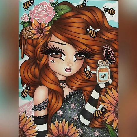 Nicole | 📚: Colouring Heaven ~Fantasy Pets ~ "Beekeeper Alice" by Hannah Lynn 🎨: Caliart Alcohol Based Markers, Prismacolor Premier, Faber Castell… | Instagram Amy Brown Art, Christmas Fairies, Colouring Heaven, Faber Castell Polychromos, Amy Brown, Hannah Lynn, Coloring Inspiration, Christmas Coloring Books, Christmas Fairy