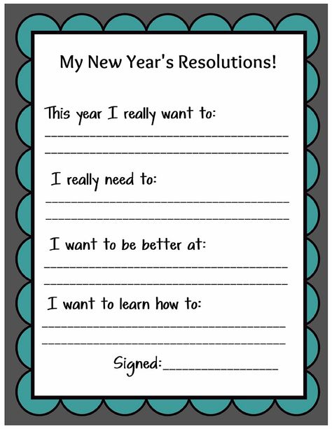 Kid Friendly New Year’s Resolution Printable Family New Years Eve, New Years Eve Traditions, New Year Resolution, New Years Activities, New Year's Resolution, New Year Goals, New Year's Crafts, New Year Party, Daily 5