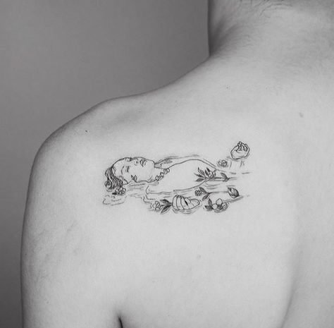 ophelia tattoo Ophelia Tattoo, Phönix Tattoo, Tattoo Zeichnungen, Inspiration Tattoos, Initial Tattoo, Aesthetic Tattoo, Dream Tattoos, Hip Tattoo, Dope Tattoos