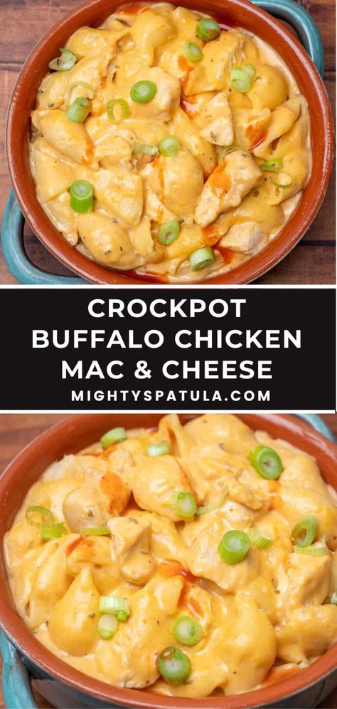 Crockpot Buffalo Chicken Mac and Cheese – Mighty Spatula Crockpot Chicken And Mac And Cheese, Buffalo Sausage Recipes, Crockpot Buffalo Chicken Mac And Cheese, Buffalo Chicken Mac And Cheese Crock Pot, Buffalo Chicken Mac And Cheese, Buffalo Mac And Cheese, Chicken Mac And Cheese, Cheese Game, Crockpot Buffalo Chicken