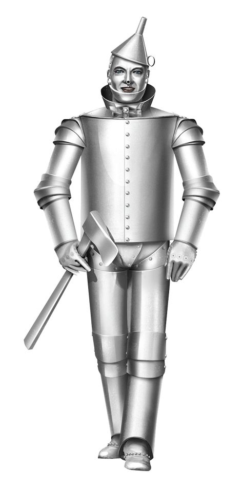 The Tin Woodman, also known as the Tin Man, is the tritagonist of The Wizard of Oz. He is the second member of Dorothy's group. He was once a normal man until a wicked witch cast a spell on his axe and caused him to lose his heart. Despite this he is very kind and gentle but he still joins Dorothy on her quest. He was portrayed by the late Jack Haley. Haley also played Aunt Em and Uncle Henry's farmworker, Hickory. In Minnie's Wizard of Dizz, he is played by Mickey Mouse who's voiced by Bret ... Wizard Of Oz Tin Man, Tin Man Costumes, Wizard Of Oz Characters, Cardboard Standup, Wizard Of Oz 1939, Glinda The Good, Cowardly Lion, Glinda The Good Witch, The Wonderful Wizard Of Oz