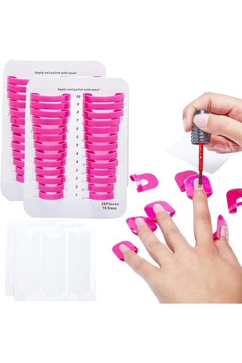 Plastic Nail Polish Protectors for Mess-Free Manicures (10 Sizes, 52 Pieces) Fashion Nails, Beauty And Personal Care, Manicure, Nail Polish, Nails, 10 Things