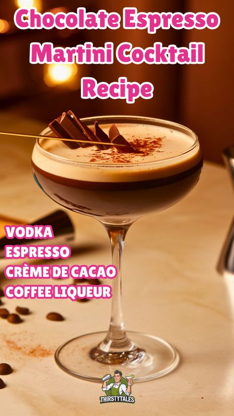 "Indulge in the rich flavors of our Chocolate Espresso Martini Cocktail Recipe! This decadent drink combines the boldness of espresso with the sweetness of chocolate, making it a perfect addition to your cocktail flight ideas. Elevate your gatherings with unique sips like the Espresso Old Fashioned and Chocolate Old Fashioned Cocktail. Explore the Cocktail Corner for more delightful recipes featuring chocolate bitters and espresso drinks. Cheers to delicious cocktails!" Cocktail Flight, Chocolate Espresso Martini Recipe, Coffee Martini Recipe, Chocolate Old Fashioned, Chocolate Espresso Martini, Cocktail Corner, Chocolate Bitters, Chocolate Martini Recipe, Espresso Vodka