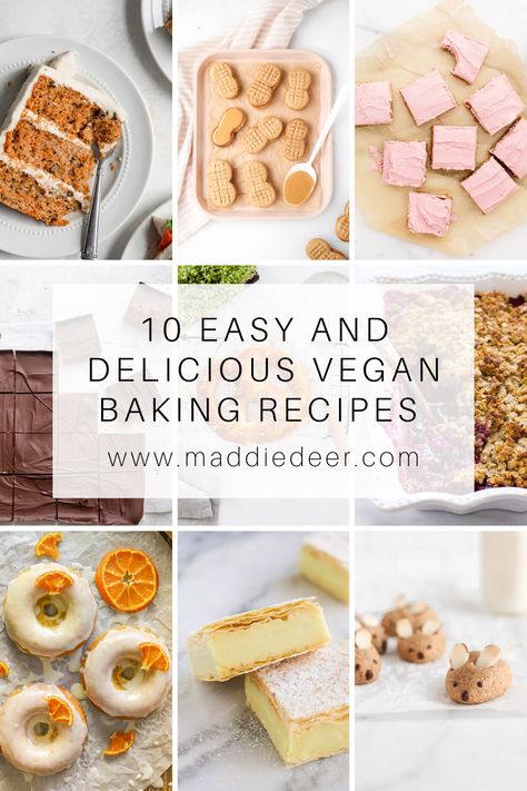 These vegan recipes are not only delicious and easy, but the best way to kick off spring! #veganfood #vegandesserts #veganbaking Easy Vegan Baking, Vegan Pastries, Spring Baking, Vegan Baking Recipes, Boozy Desserts, Summer Baking, Vegan Bakery, Vegan Kitchen, Recipes To Try