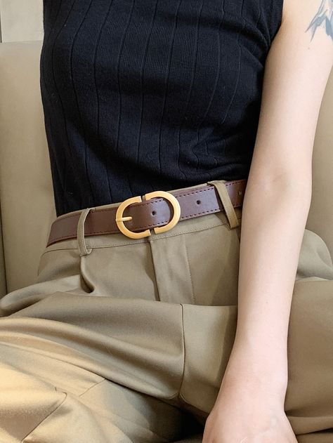 Brown Belt Womens, Brown Belt Outfit Women, Belt Women Outfit, Belt Outfits For Women, Brown Belt Outfit, Belts Aesthetic, Women Belts Fashion, Woman Belt, Smart Casual Women Outfits