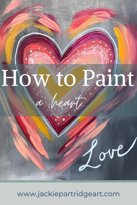 Heart Painting Heart Painting Tutorial, Abstract Heart Painting, Acrylic Painting For Kids, Art Project For Kids, Valentine Picture, Zentangle Designs, Project For Kids, Colourful Abstract, Art Therapy Activities