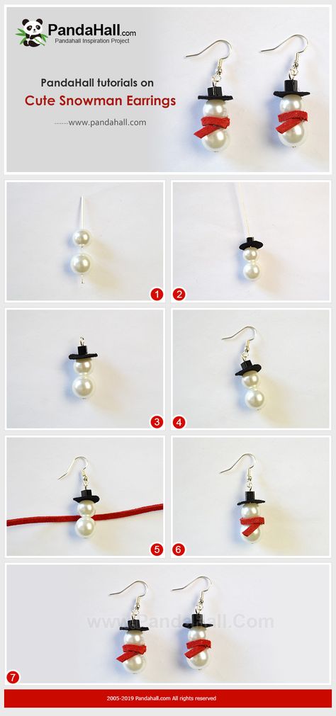 #PandaHall Tutorials on Cute Snowman Earrings #PandaHall #jewelry #Necklace #diy #handmade #accessories Beaded Snowman Earrings Diy, Diy Snowman Earrings, Christmas Bead Earrings Diy, Christmas Jewlrey Diy, Diy Christmas Earrings Easy, Christmas Earrings Diy, Snowman Jewelry, Diy Christmas Earrings, Earrings Crafts