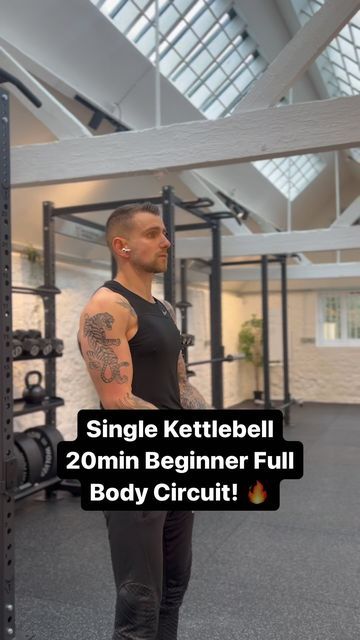 Ryan Thomas | Kettlebell Coach | SFG1 on Instagram: "Single Kettlebell 20min Beginner Full Body Circuit! 🔥 If you’re looking to hit a full body workout in a short space of time, give this single kettlebell workout a try. 💪 All you need is one kettlebell, some space and 20 minutes.⏱️ In this workout we’re going to be covering all of the major movement patterns and literally hundreds of muscles.💪 Set a timer and lets GO!👇 ⚡️A1) Goblet Clean x 10 ⚡️A2) Goblet Squat x10 ⚡️A3) SA Push Press x 5 L&R ⚡️A4) SA Strike Row x 10 L&R ⚡️A5) The Horn Curl x 10 ⚡️A6) Standing Tricep Extension x 10 Complete as a circuit taking minimal rest between exercises.😅 Shoot for 2-3 rounds depending on how much you can squeeze into 20minutes‼️ Make sure to save for later ✅ #kettlebellworkout #kettlebelltr Kettlebell Workout For Men Beginner, 20 Min Kettlebell Workout, Kettle Bell Workout Men, Ryan Thomas, Full Body Circuit, Tricep Extension, Goblet Squat, The Horn, Kettlebell Workout