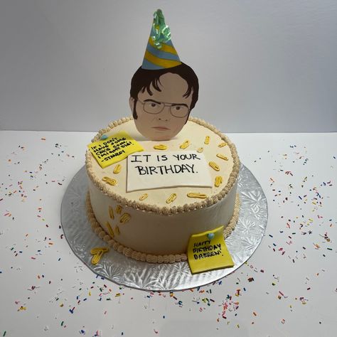 The Office Cake Topper, The Office Birthday Cake Ideas, It Is Your Birthday The Office Cake, Office Cake Ideas, The Office Cake Ideas, The Office Themed Cake, The Office Birthday Cake, Office Birthday Cake, The Office Cake