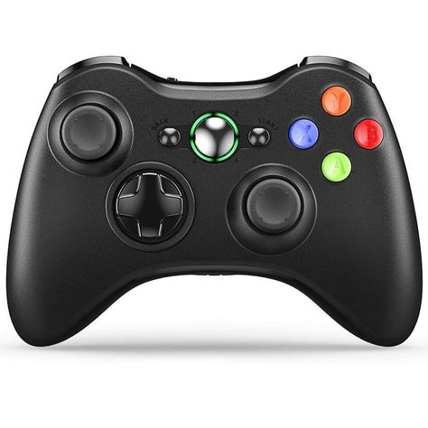 VOYEE Wireless Controller with Receiver Compatible with Microsoft Xbox 360/Slim/Windows 11/10/8/7, with Upgraded Joystick/Dual Shock (Black) Top Video Games, Xbox 360 Console, Xbox 360 Controller, Fps Games, Xbox 360 Games, Pc Windows, Xbox Live, Wireless Controller, Console Accessories