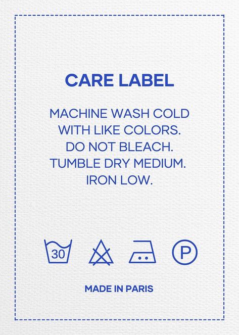 Care  label template, editable design | premium image by rawpixel.com / Aew Wash Label, Label Stickers, Label Design Template, Clothes Tags Ideas, Size Tag, Tag Lines For Clothing Business, Label Mockup, Sticker Label Design, Care Label Design