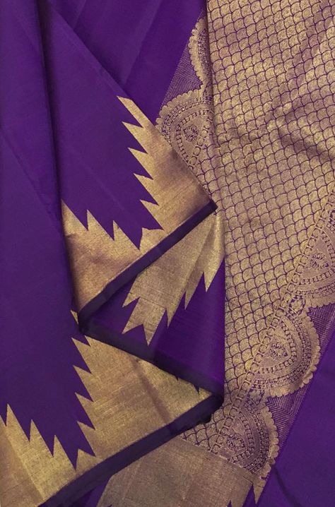 Temple Border Silk Saree, Borders Online, Kanjeevaram Sarees, Fashion Sarees, Mens Designer Shirts, Pure Silk Saree, Temple Design, Luxury Dresses, Trendy Sarees