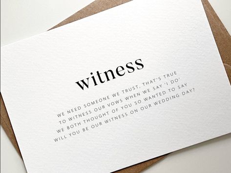 Witness Proposal Card, Will You Be Our Witnesses Card, Be My Witness Card, Ask Witnesses, Witnesses At Our Wedding, Wedding Witness Will You Be My Witness Wedding, Witness Proposal Wedding, Bridesmaids Quotes, Bridesmaid Quotes, Wildflower Wedding Theme, Wedding Pose, Wedding Proposals, Wedding Greeting Cards, Wedding Vibes