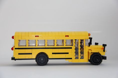 Bluebird International S700 School Bus | Legohippie | Flickr Lego Bus Stop, Lego School Bus, Lego School Moc, School Bus Painting, Lego Limousine, Lego Cars, School Bus, Blue Bird, Lego