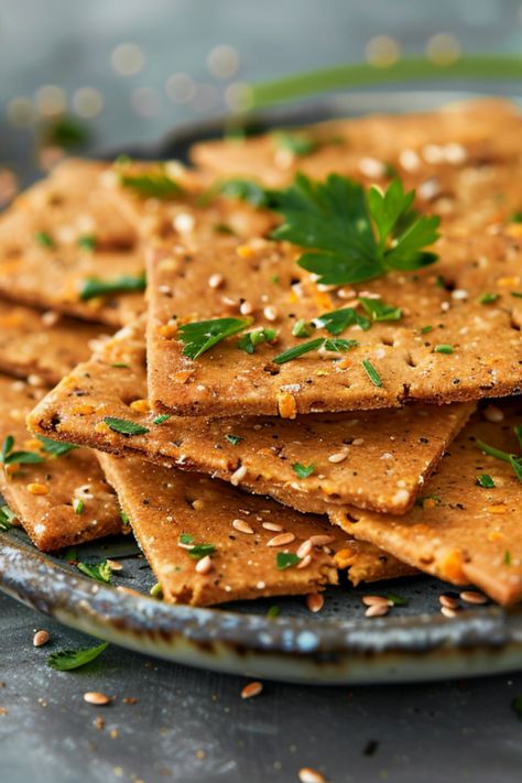 Crunchy Goodness of Raw Vegan Carrot and Flax Crackers - plantbasedpalate.com Carrot Pulp Crackers, Raw Bread, Flax Crackers, Protein French Toast, Bread Crackers, Store Bought Snack, Crackers Recipe, Homemade Crackers, Snack Craving