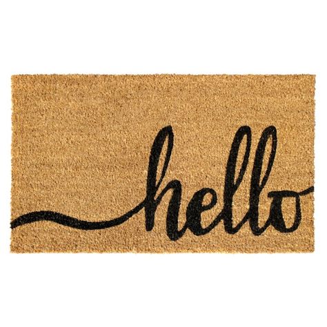 Rona 30" x 18" Non-Slip Indoor and Outdoor Door Mat & Reviews | Wayfair Exterior Entrance Doors, Front Door Rugs, Hello Doormat, Hello Design, Outdoor Door, Rv Parts And Accessories, Coir Doormat, Rv Parts, Concrete Patio