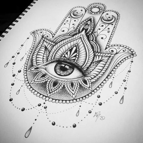 Hasma Tattoo, Hamsa Tattoo Design, Hamsa Hand Tattoo, Third Eye Tattoos, Evil Eye Tattoo, Armband Tattoos, Hamsa Tattoo, Muster Tattoos, Inspiration Tattoos