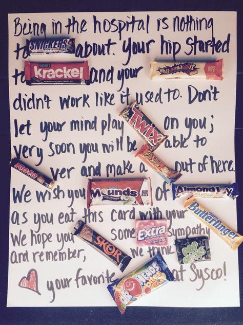 I made this Get Well candy card for a guy I work with. We call him Pop, hence the Pop Rocks! Candy Gram Ideas, Candy Poster Board, Candy Bar Cards, Candy Bar Sayings, Candy Bar Poster, Get Well Baskets, Ideas Birthday Card, Get Well Gift Baskets, Candy Card