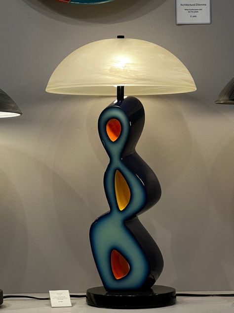 Jus a funky lamp Funky Product Design, Funky Room Aesthetic, Weird Lamps, Funny Lamps, Funky Bedside Table, Quirky Lamps, Fun Lamps, Unusual Bedside Tables, Funky Lamp