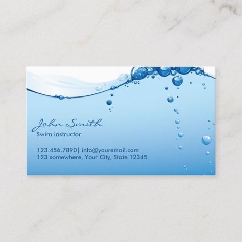 Water Business Card, Cleaners Logo, Visit Cards, Water Bottle Label Design, Spa Business Cards, Hoarding Design, Themes For Mobile, Swim Instructor, Graphic Design Business Card