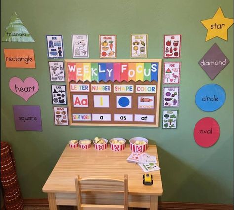 Preschool Homeschool Room, Homeschool Room Ideas, Weekly Focus, Preschool Prep, Preschool Rooms, Learning Board, Preschool Circle Time, Homeschool Preschool Activities, Homework Station