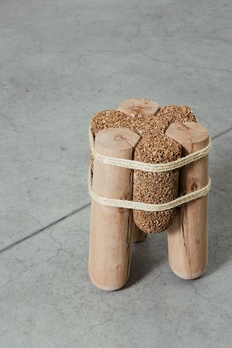 Circular Furniture, Cork Stool, Cork Design, Present Design, Cork Wood, Wood Waste, Social Design, Festival 2023, Design Festival