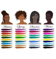 Color Palette For Black Women, Color Theory Black Women, Color Palette For Dark Skin Tone, Colors That Look Good On Dark Skin, Dark Skin Clothes Color, Color Analysis Black Women, Brown Skin Color Palette Clothes, Female Color Palette, Black Skin Color Palette