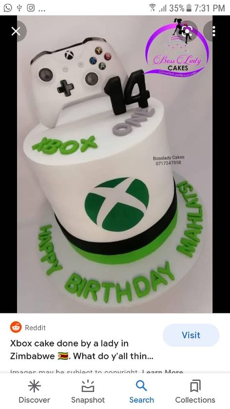 Xbox Cake Birthdays, Xbox Theme Cake, Xbox Cake Ideas, Xbox Birthday Cake, Xbox One Cake, Playstation Birthday, Gamer Cake, Xbox Party, Xbox Cake