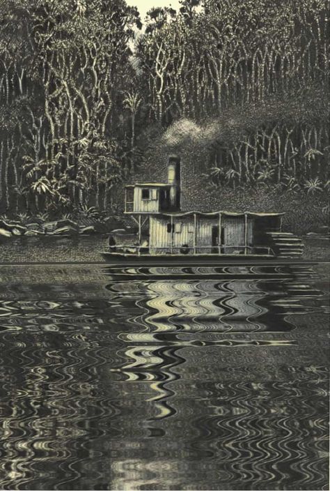 Joseph Conrad's Heart of Darkness in pictures | Books | The Guardian Shanty Boat, Floating Homes, Heart Of Darkness, Hollow Earth, Joseph Conrad, Adventure Inspiration, Powerful Images, Sci Fi Books, Illustrator Artist