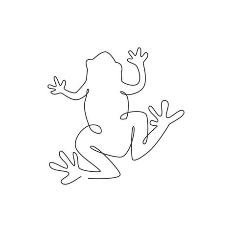 Mini Frog Tattoo, Simple Frog Tattoo, Frog Tattoo Ideas, Frog Outline, Tree Frog Tattoos, One Line Tattoo, Single Line Tattoo, Frog Tattoos, Single Line Drawing