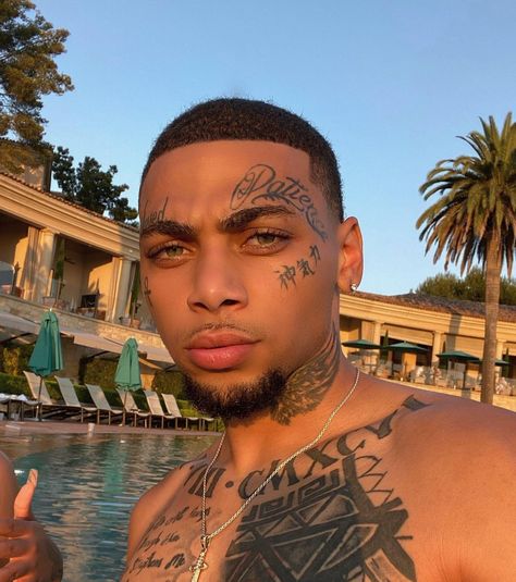 Guys With Face Tattoos, Minimal Chest Tattoo Men, Mens Face Tattoos, Wattpad Characters, Sagging Pants, Tattoos Inspiration, Cool Arm Tattoos, Light Skin Men, Chest Tattoo Men