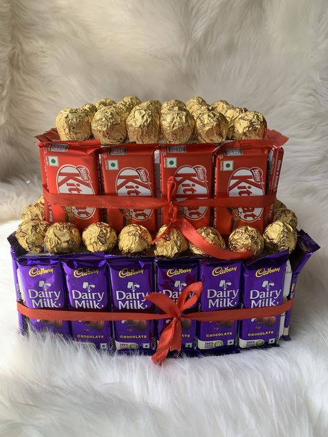 Chocolate Gifts Chocolate Tower Diy, Chocolate Tower Cake, Chocolate Tower Hamper, Engagement Hamper, Chocolate Tower, Wedding Hampers, Chocolate Delivery, Balloon Bouquet Diy, Cake Tower