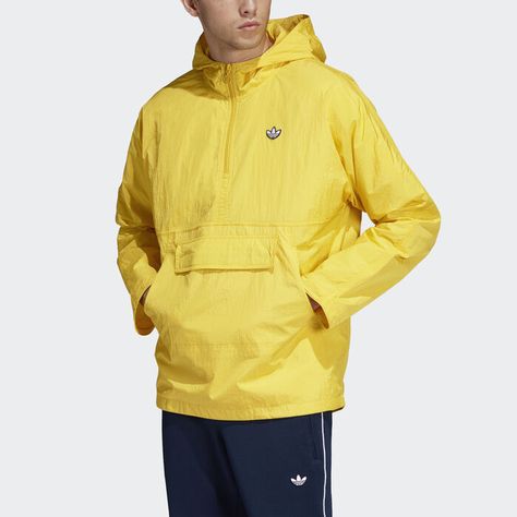 Lightweight Pullover Jacket Adidas Originals Logo, Yellow Adidas, Pullover Windbreaker, Weekend Wear, Pullover Jacket, Adidas Online, New Man, Track Jackets, Lightweight Jacket