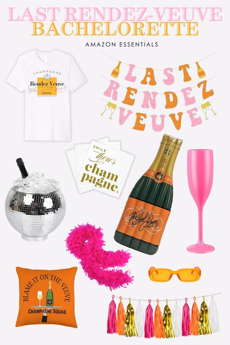 Last Rendez Veuve Clicquot Bachelorette Party Decor Inspo Champagne Theme Bachelorette, Bachelorette Party Champagne Theme, Champagne Problems Bachelorette Party, Vueve Bachelorette Theme, Champagne Problems Bachelorette, Veuve Clicquot Bachelorette Party, Savannah Bachelorette Party Theme, 2024 Bachelorette Trends, Champagne Bachelorette Party Theme