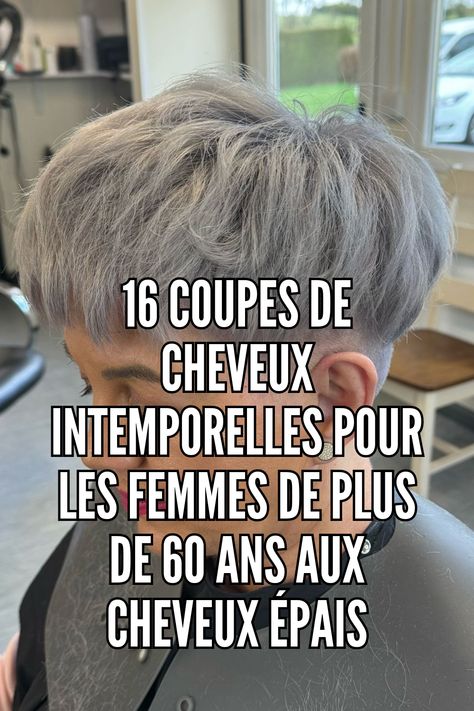 Vous êtes peut-être dans le troisième âge, mais il n'y a pas de limite d'âge pour essayer des coupes de cheveux cool et audacieuses ! Cette coupe pixie avec sous-coupe est un moyen gris de se sentir à nouveau confiant et jeune. // Crédit photo : Instagram @hairbyacky_ Photo Instagram, Quick Saves, Instagram