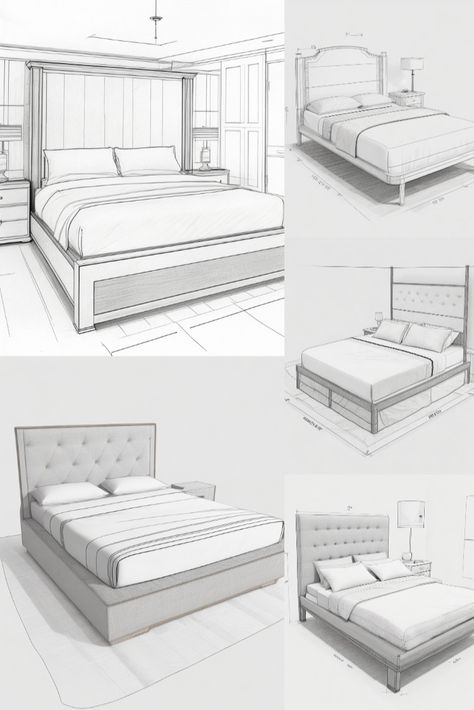 bed design sketch Bed Sketch, Wooden Flooring Texture, Flooring Texture, Body Type Drawing, Furniture Sketch, Couch Design, Timeless Furniture, Bedroom Bed Design, Bed Styling