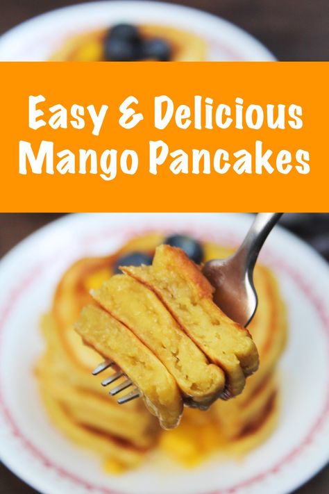 Mango Pancakes Mango Breakfast Ideas, Mango And Banana Recipes, Recipes With Mango Puree, Mango Breakfast Recipes, Healthy Mango Recipes, Breakfast With Mango, Mango Recipes Breakfast, Mango Waffles, Mango Sauce For Pancakes