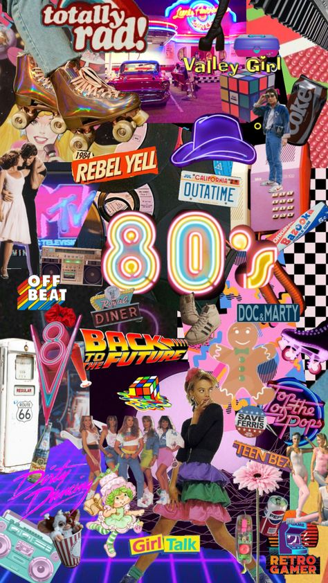 In honor of #80followers 🥳🥳🥳 80s Aesthetic Retro, 80s Phone, 80s Aesthetic Wallpaper, 1980s Aesthetic, Everyday Bag Essentials, Beginner Yoga Workout, Angel Tarot Cards, 3d Collage, Sassy Wallpaper