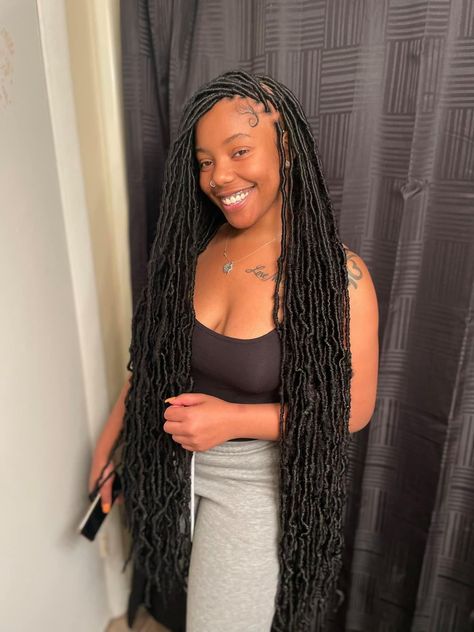 Faux Locs Hairstyles For Women Long, Soft Locs 36 Inch, Crochet Hair Braids, Island Gyal Locs, Soft Locs Crochet, Goddess Locs Crochet, Faux Locs Crochet, Hair For Black Women, Locs Crochet