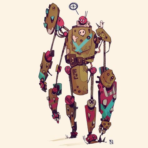 Frank was not impressed by ‘Blizzard Emma’.  #sketch #drawing #doodle #drawing Robots Design, Gareth Davies, Mini Robot, Sci Fi Tech, Inspiration Pics, Inspo Art, Robot Illustration, Cool Robots, Tech Art