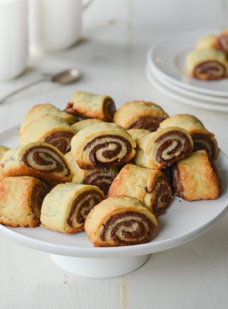 Rosh Hashanah Recipes: 24 Family Favorites - Once Upon a Chef Chocolate Rugelach Recipe, Chocolate Rugelach, Rugelach Recipe, Once Upon A Chef, Chocolate Cheese, Jewish Recipes, Chocolate Filling, A Chef, Tea Cakes