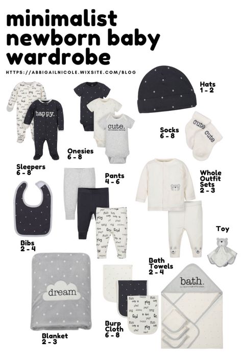 Newborn Clothes Checklist, Minimalist Baby Clothes, Baby Hospital Bag, Baby Wardrobe, Baby Routine, Perfect Capsule Wardrobe, Baby Essentials Newborn, Newborn Baby Tips, Baby Clothes Organization