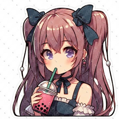 Hand Holding Boba Reference, Holding Boba Tea Drawing Reference, Anime Drinking Boba, Boba Tea Drawing, Bubble Tea Drawing, Bubble Tea Illustration, Boba Tea Art, Boba Drawing, Bubble Tea Anime