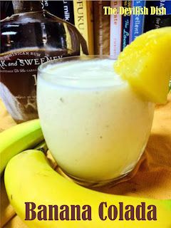 Banana Pina Colada Recipe, Banana Colada Recipe, Banana Colada, Banana Drinks, Shakes Drinks, Boozy Drinks, Rum Drinks, Mixed Drinks Recipes, Nice People