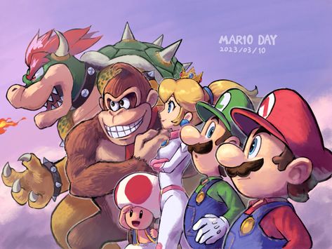 #229966 - safe, artist:ヤマリ, bowser (mario), donkey kong (donkey kong), luigi (mario), mario (mario), princess peach (mario), toad (mario), ape, fictional species, gorilla, human, kong (species), koopa, mammal, primate, reptile, toad (mario species), anthro, humanoid, donkey kong (series), illumination entertainment, mario (series), nintendo, the super mario bros. movie, 2023, female, group, male - Furbooru Super Mario Wallpaper, Super Mario Bros Film, Luigi Bowser, Mario Movie, Mario Y Luigi, Super Mario Bros Movie, Super Mario Nintendo, Peach Mario, Mario Fan Art